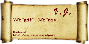 Vágó János névjegykártya